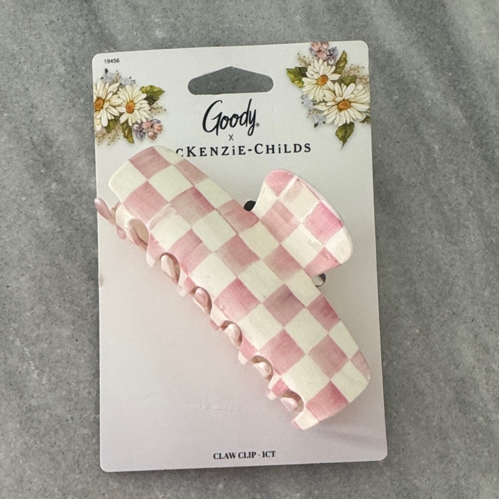 Goody X Mackenzie-Child’s Pink & White Check  Claw Hair Clip
